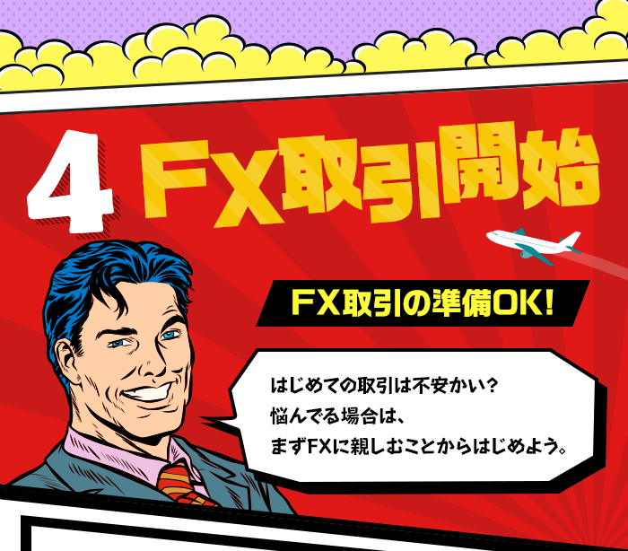 4 FX取引開始　はじめての取引は不安かい？悩んでいる場合は、まずFXに親しむことからはじめよう。